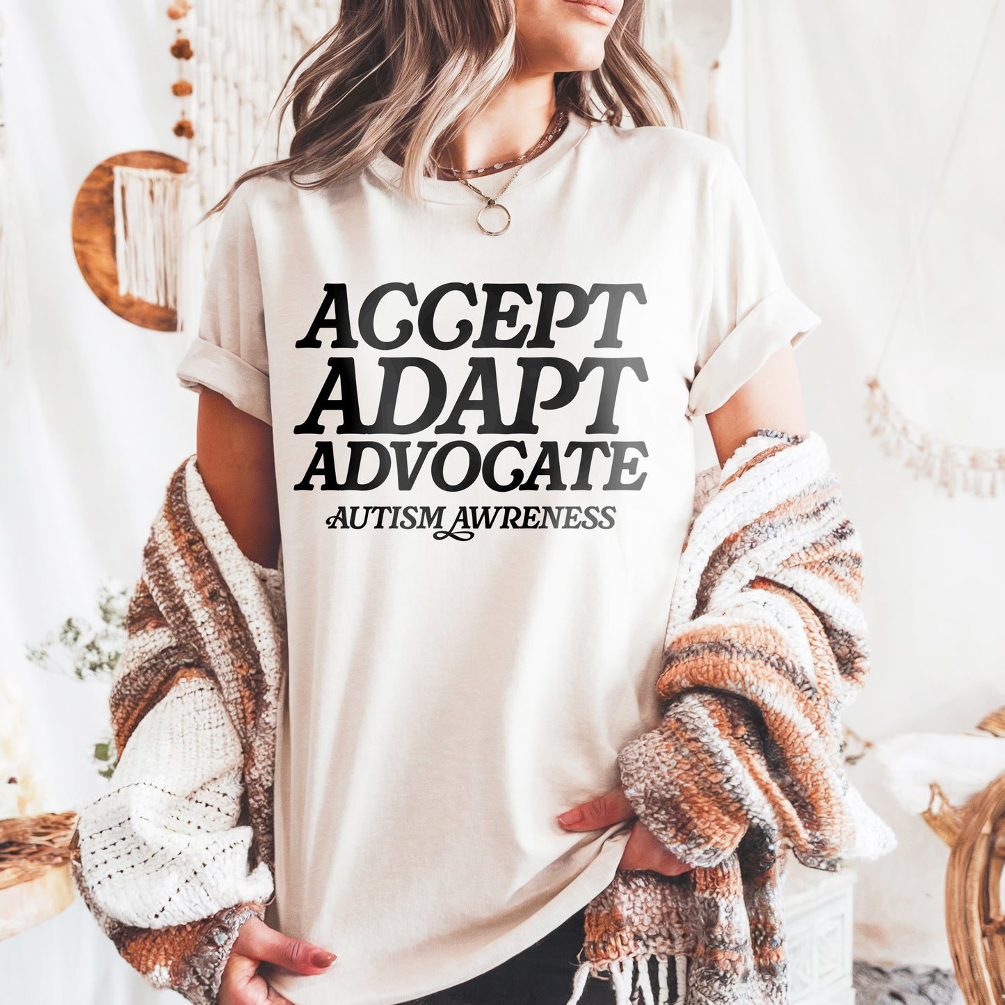 Autism Awareness Shirt, Accept Adapt Advocate Autism Awarness Month T Shirt, Comfort Colors Autism Mom Mama Shirts In April We Wear Blue