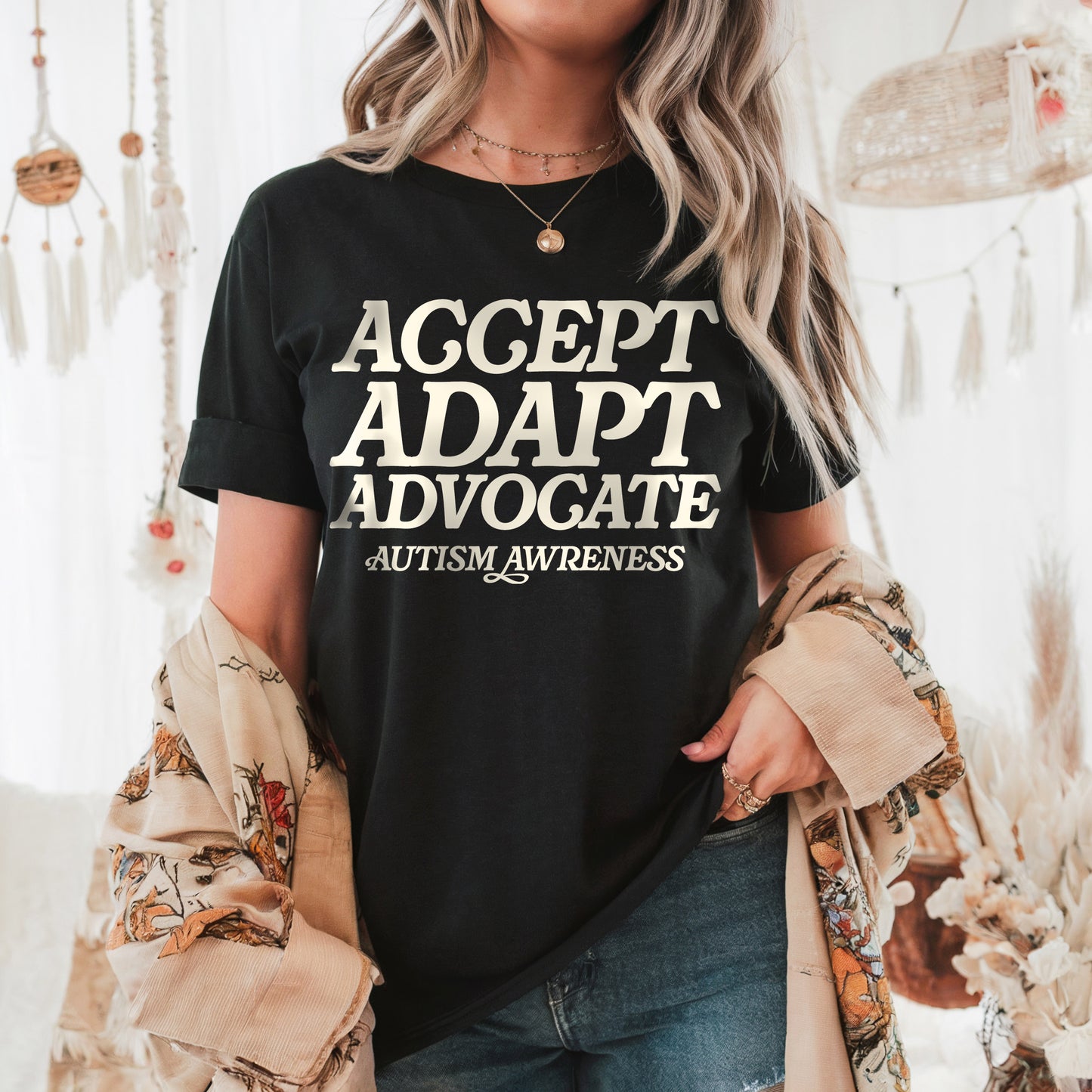 Autism Awareness Shirt, Accept Adapt Advocate Autism Awarness Month T Shirt, Comfort Colors Autism Mom Mama Shirts In April We Wear Blue