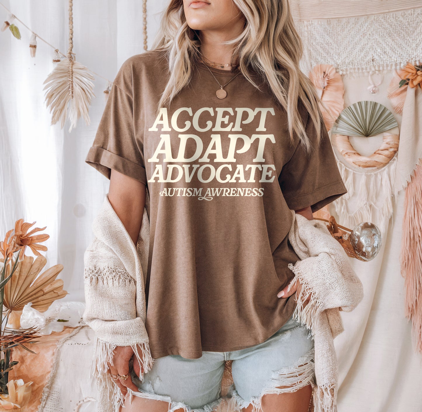 Autism Awareness Shirt, Accept Adapt Advocate Autism Awarness Month T Shirt, Comfort Colors Autism Mom Mama Shirts In April We Wear Blue
