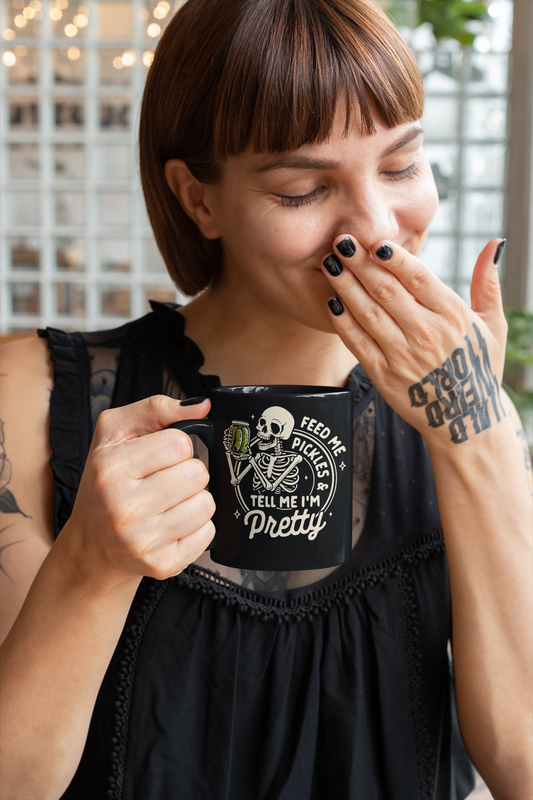 Skull Mug, Emotional Support Pickle Mug, Picture Mug, Matcha Mug Weirdcore, Weird Stuff Cool Stuff, Fashionable Unusual Gifts for Women