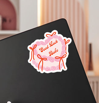 Good Luck Babe Heart Cake Sticker, Chappell Roan Sticker, Pink Pony Club,  Cute Sticker Cool Stuff Lesbian Cutecore Aesthetic Laptop Tumbler Stickers